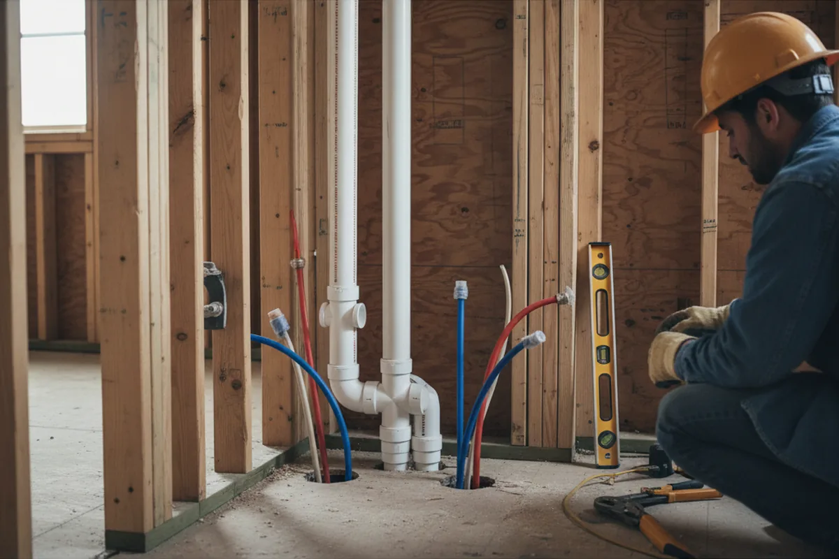 Drain and supply rough-in during Drain Cleaning in Pottersville