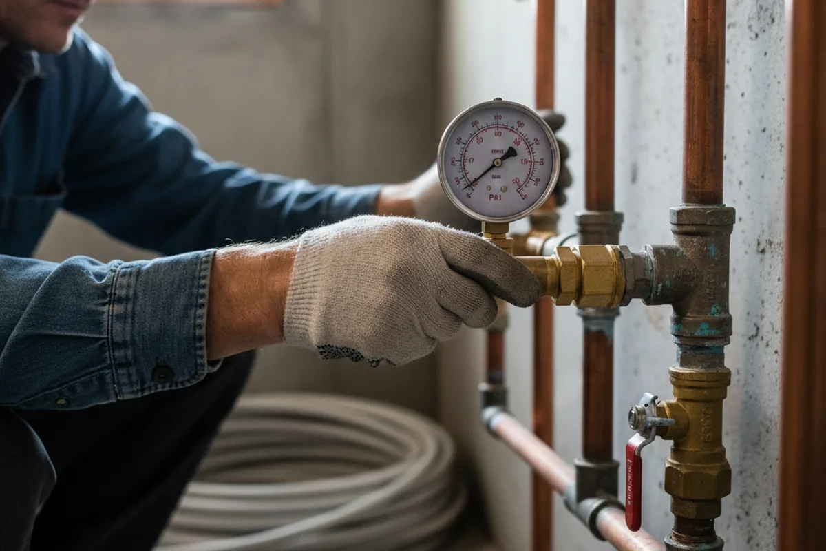 Pressure testing a repaired line during Water Line Repair in Pottersville